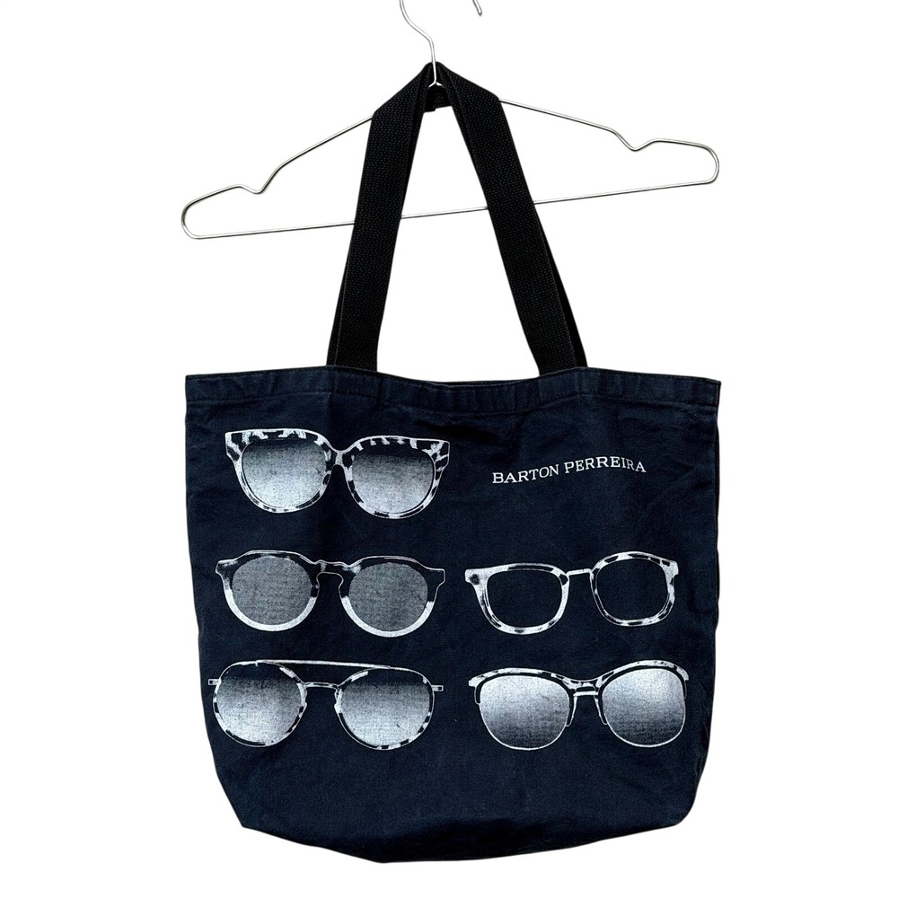 Barton Perreira Sunglasses Graphic Canvas Tote Bag Made in USA Eyewear Black